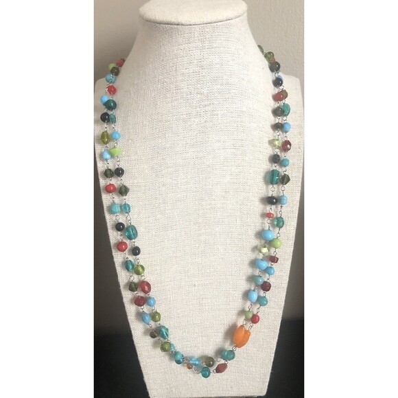 Rainbow Glass Necklace~ 31 Inches - Picture 3 of 8